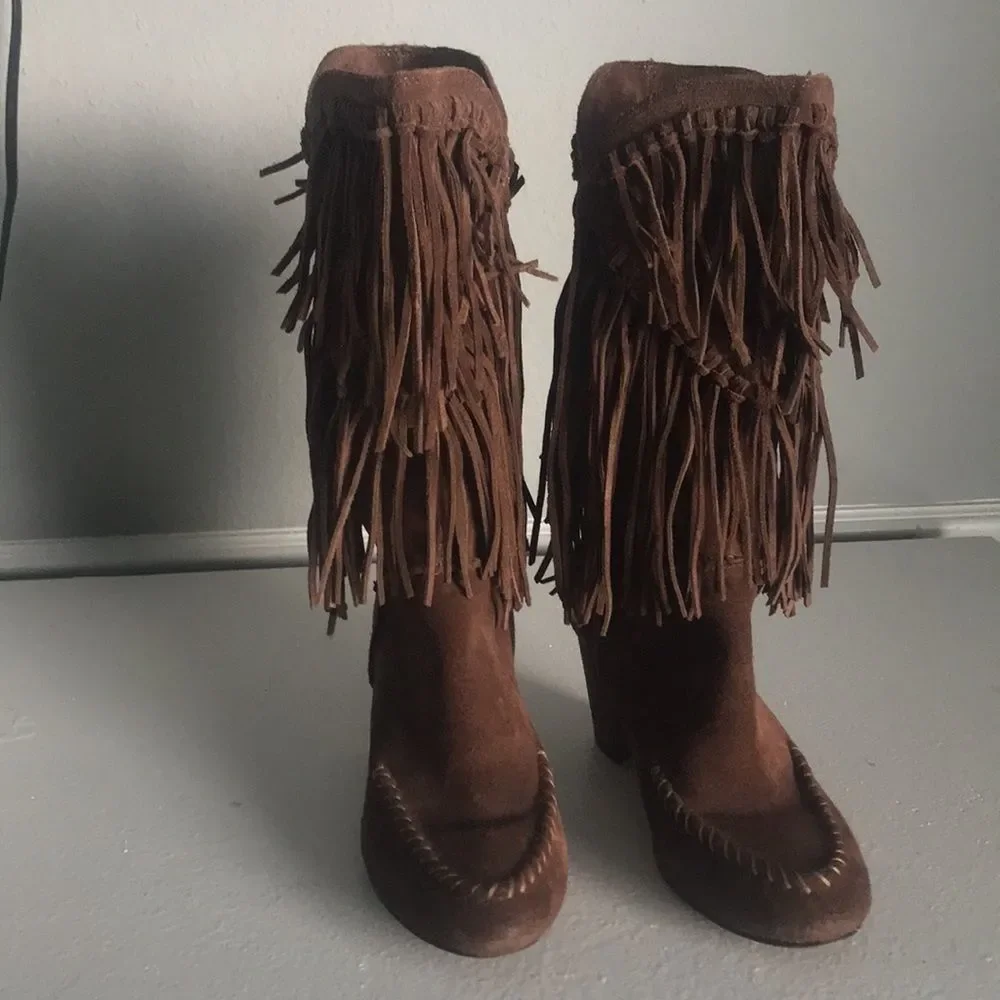 Seven for all mankind Brown fringe boots - Picture 2 of 5